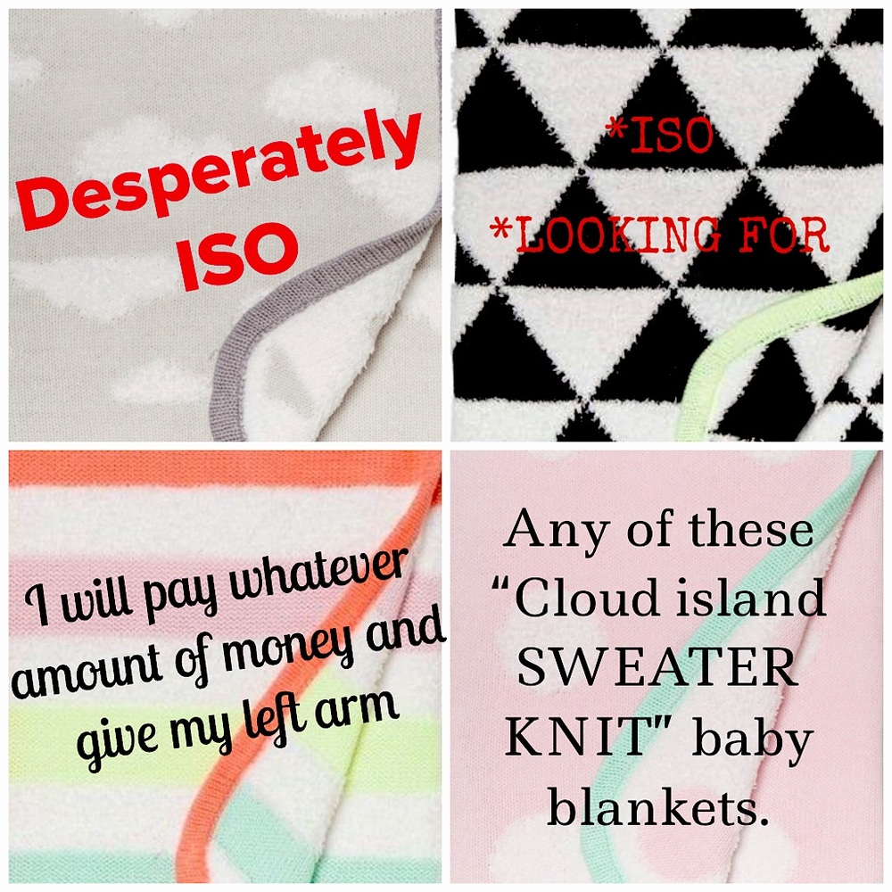 Cloud island sweater knit baby blanket.